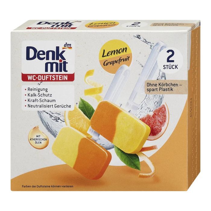 Підвіска для унітазу з подвійним ароматом лимон і грейпфрут Denkmit 2 шт