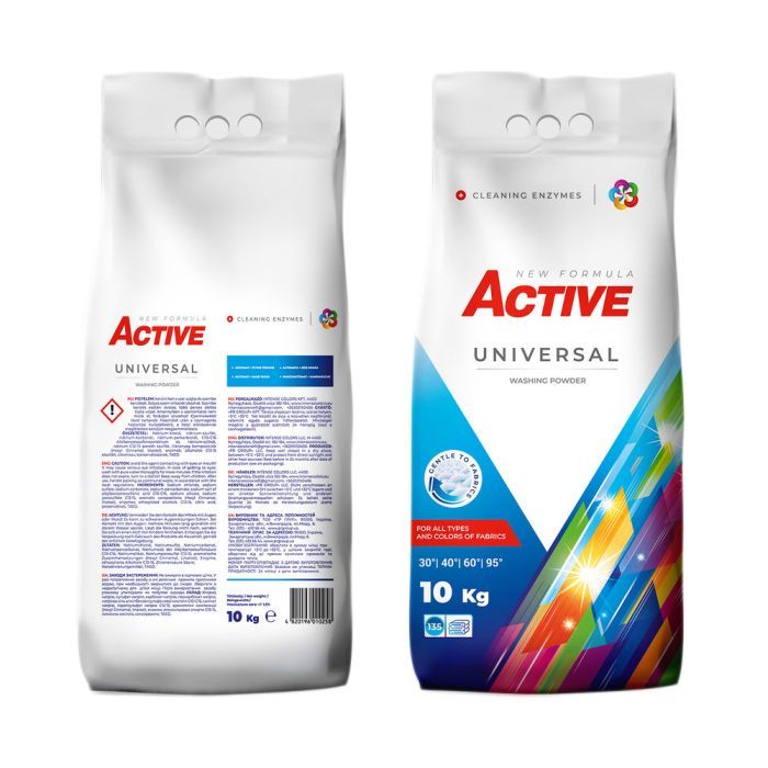 Порошок для универсальной стирки в мешке Active 10 кг